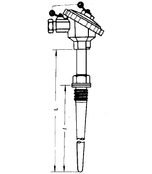 WZP-631A固定螺紋錐形套管熱電阻安裝圖片 WZP-631固定螺紋錐形套管防水式熱電阻安裝圖片