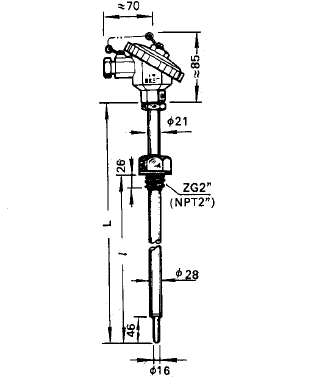 WRER-12化工用固定螺紋套管熱電偶安裝圖片 WRER-12化工用固定螺紋套管熱電偶安裝圖片