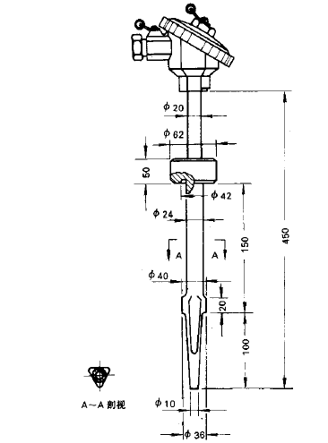 WRE-625化工用焊接式錐形套管熱電偶安裝圖片 WRE-625化工用焊接式錐形套管熱電偶安裝圖片