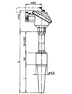 WZP-93C2焊接式錐形套管熱電阻安裝圖片 WZP-93C2焊接式錐形套管熱電阻安裝圖片