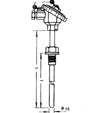 WRN-230A固定螺紋防水裝配式熱電偶安裝圖片