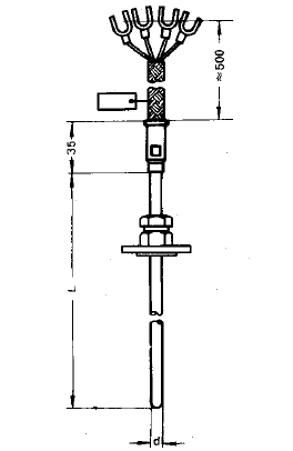 WZPK-578S可動卡套法蘭引線式鎧裝鉑熱電阻安裝圖片