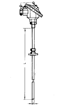 WZPK-535S可動(dòng)卡套法蘭防水式鎧裝鉑熱電阻安裝圖片