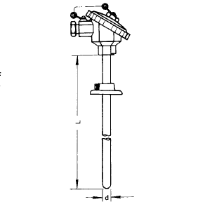 WRN-330-F活動法蘭燒結四氟耐腐熱電偶安裝圖片