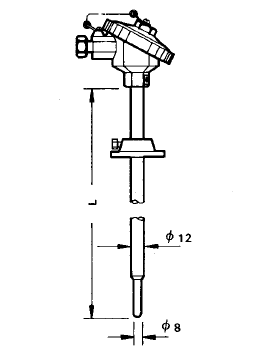 WZP-3312A活動法蘭防水式引進(jìn)型熱電阻安裝圖片