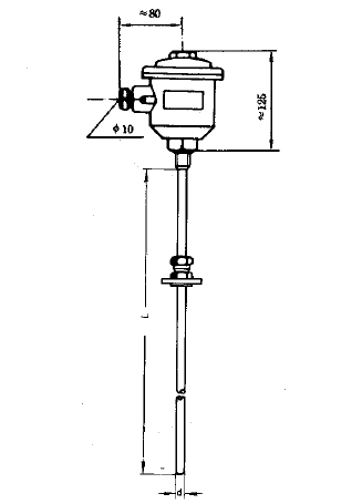 WRNK-546T可動(dòng)卡套法蘭鎧裝隔爆熱電偶安裝圖片