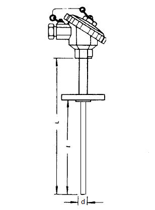 WRC-430T固定法蘭防水式裝配熱電偶安裝圖片